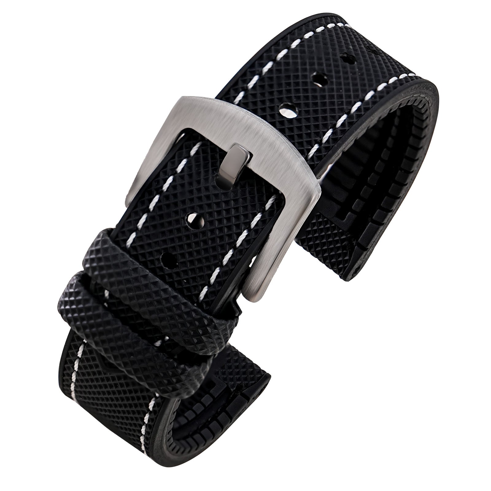Durable FKM Watch Band Soft Rubber Strap 20mm 22mm