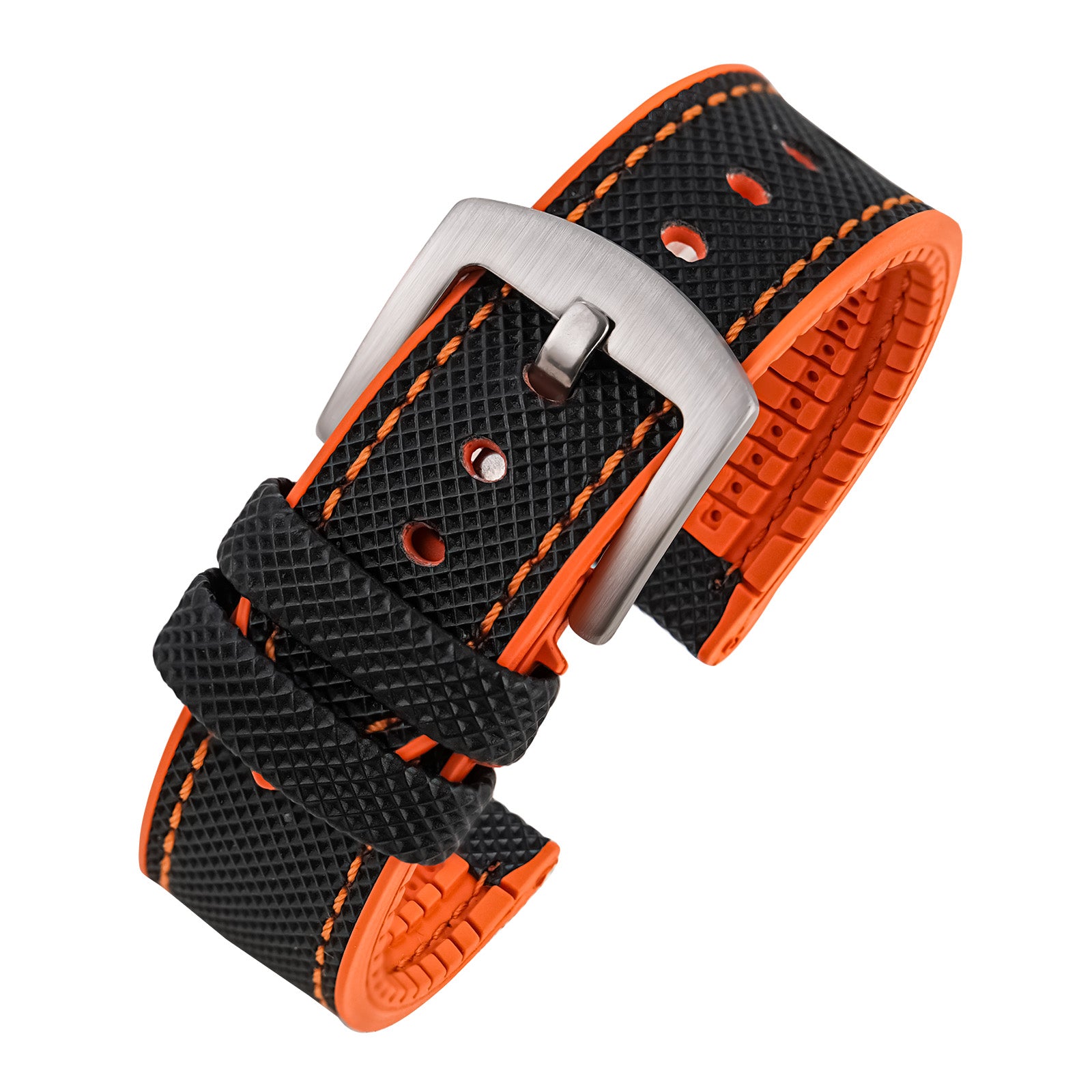 Durable FKM Watch Band Soft Rubber Strap 20mm 22mm