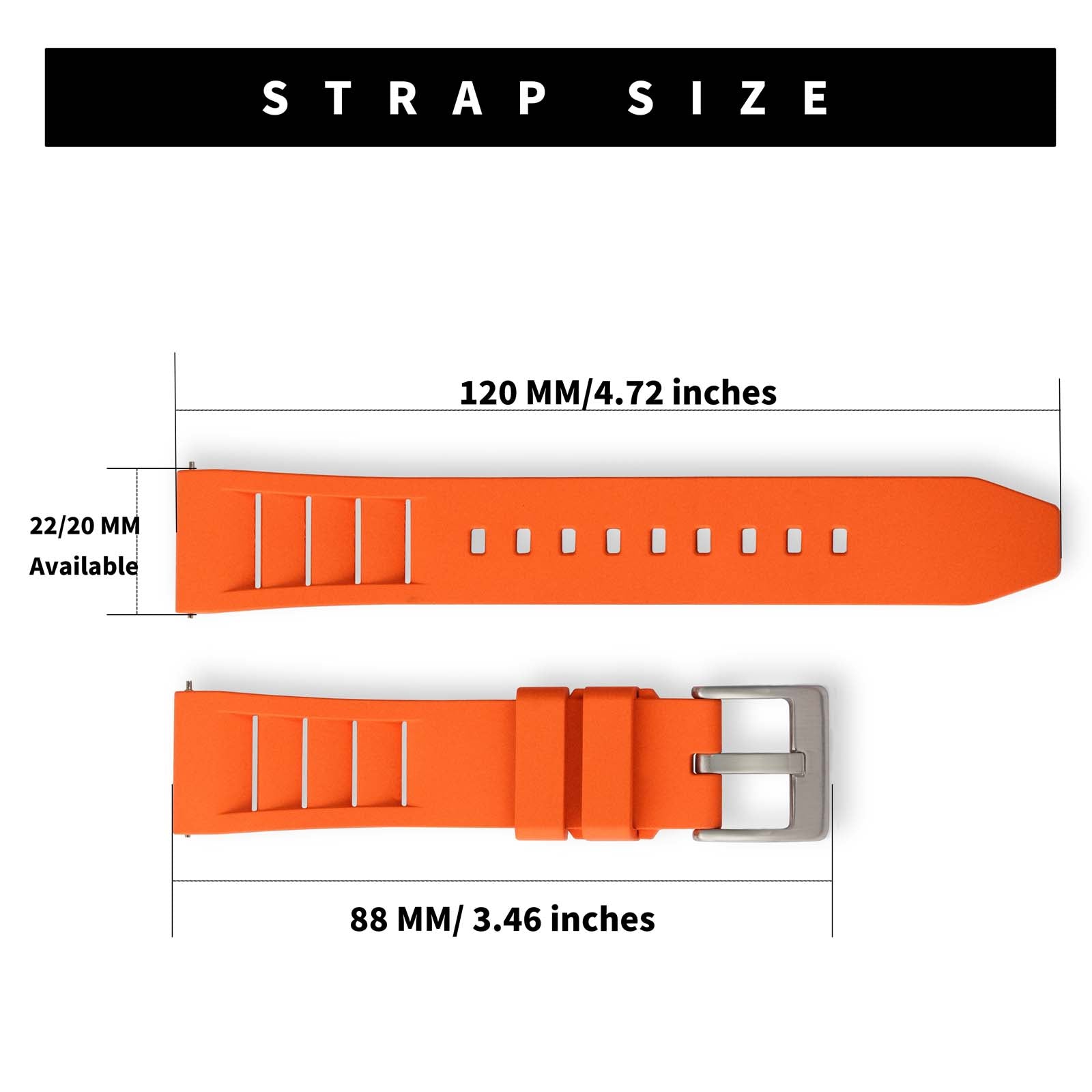 FKM Watch Band Rubber Strap 20mm 22mm
