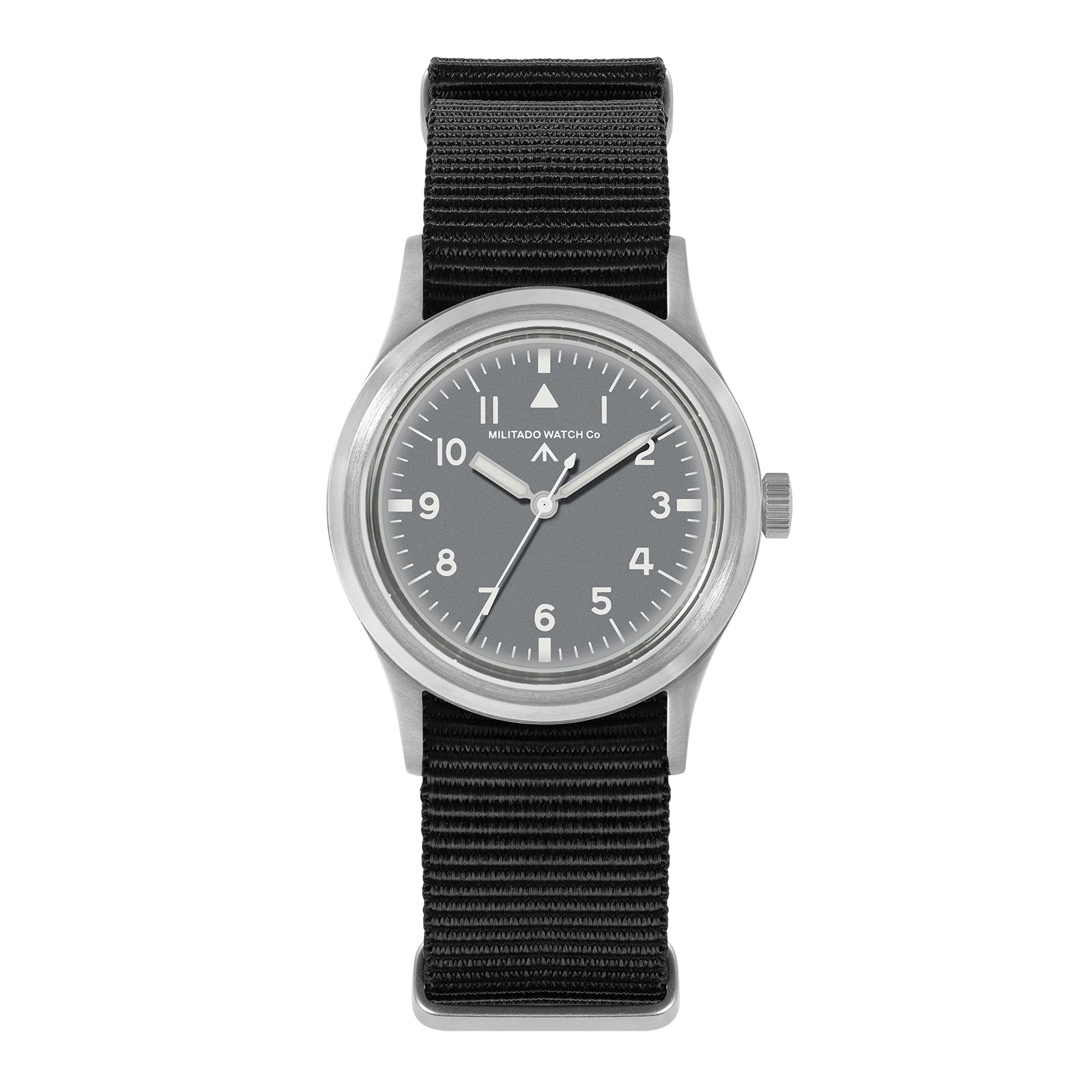 ★11.11 Sale★ Militado 36mm Sapphire Crystal Retro Military Watch VH31/VH65 ML14 Grey Dial