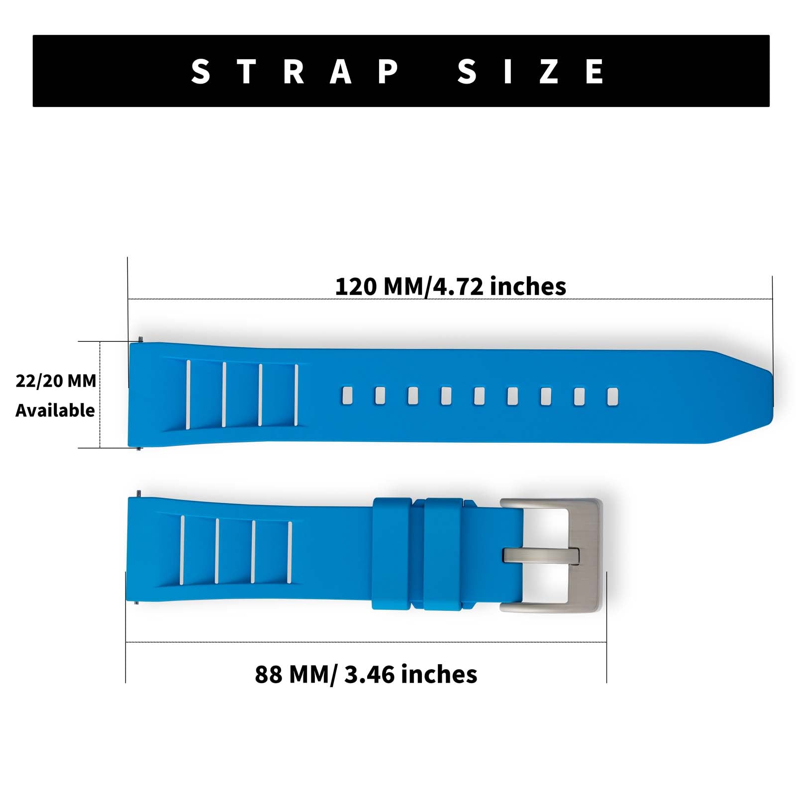 FKM Watch Band Rubber Strap 20mm 22mm