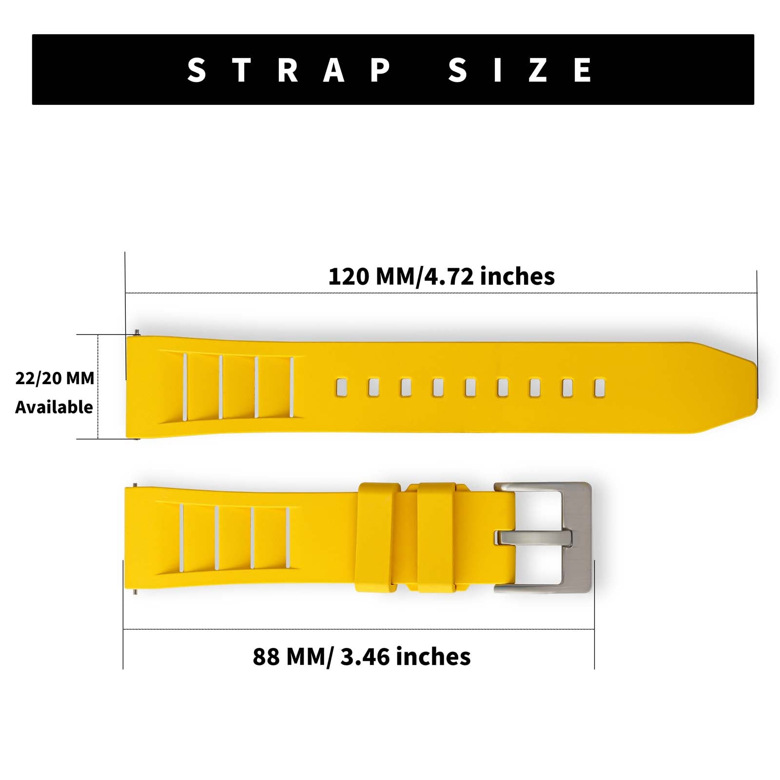FKM Watch Band Rubber Strap 20mm 22mm