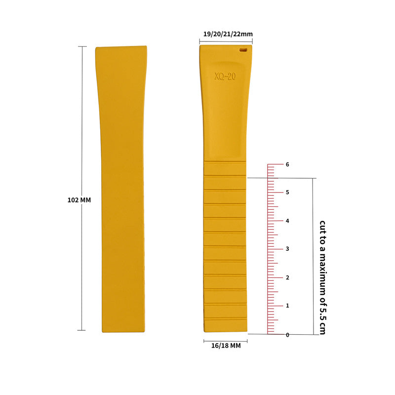 Cut-to-Size FKM Rubber Watch Strap 18mm/20mm/21mm/22mm