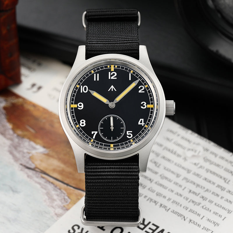 ★Black Friday★Militado 36mm D12 Quartz Field Watch - Pencil Hands