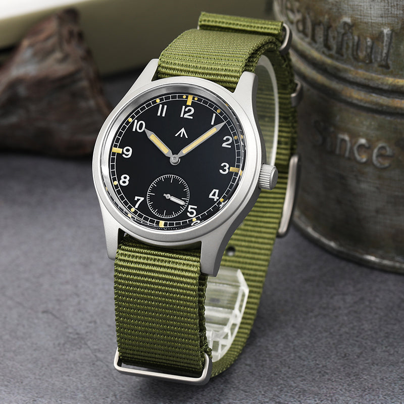 ★Black Friday★Militado 36mm D12 Quartz Field Watch - Pencil Hands