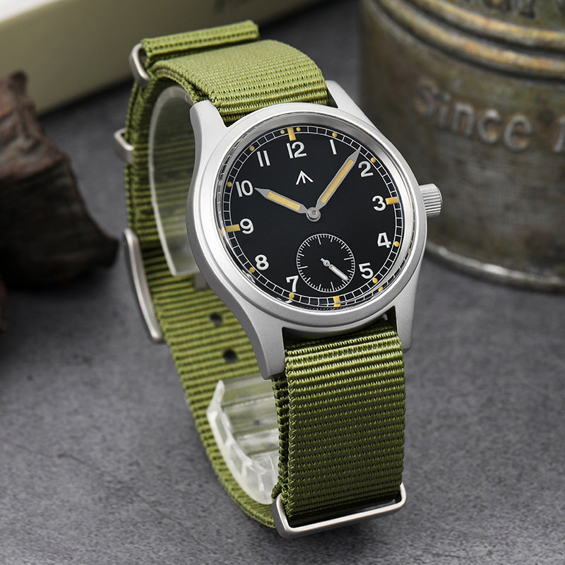 ★Black Friday★Militado 36mm D12 Quartz Field Watch - Pencil Hands