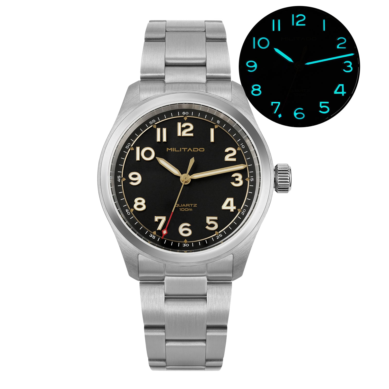 💥Mid-Year Sale💥Militado 38mm Military Watch Vintage Field Watch 369 Dial ML08
