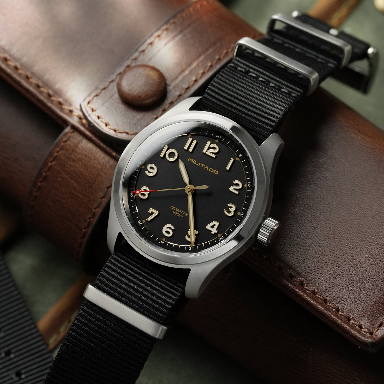 💥Mid-Year Sale💥Militado 38mm Military Watch Vintage Field Watch 369 Dial ML08