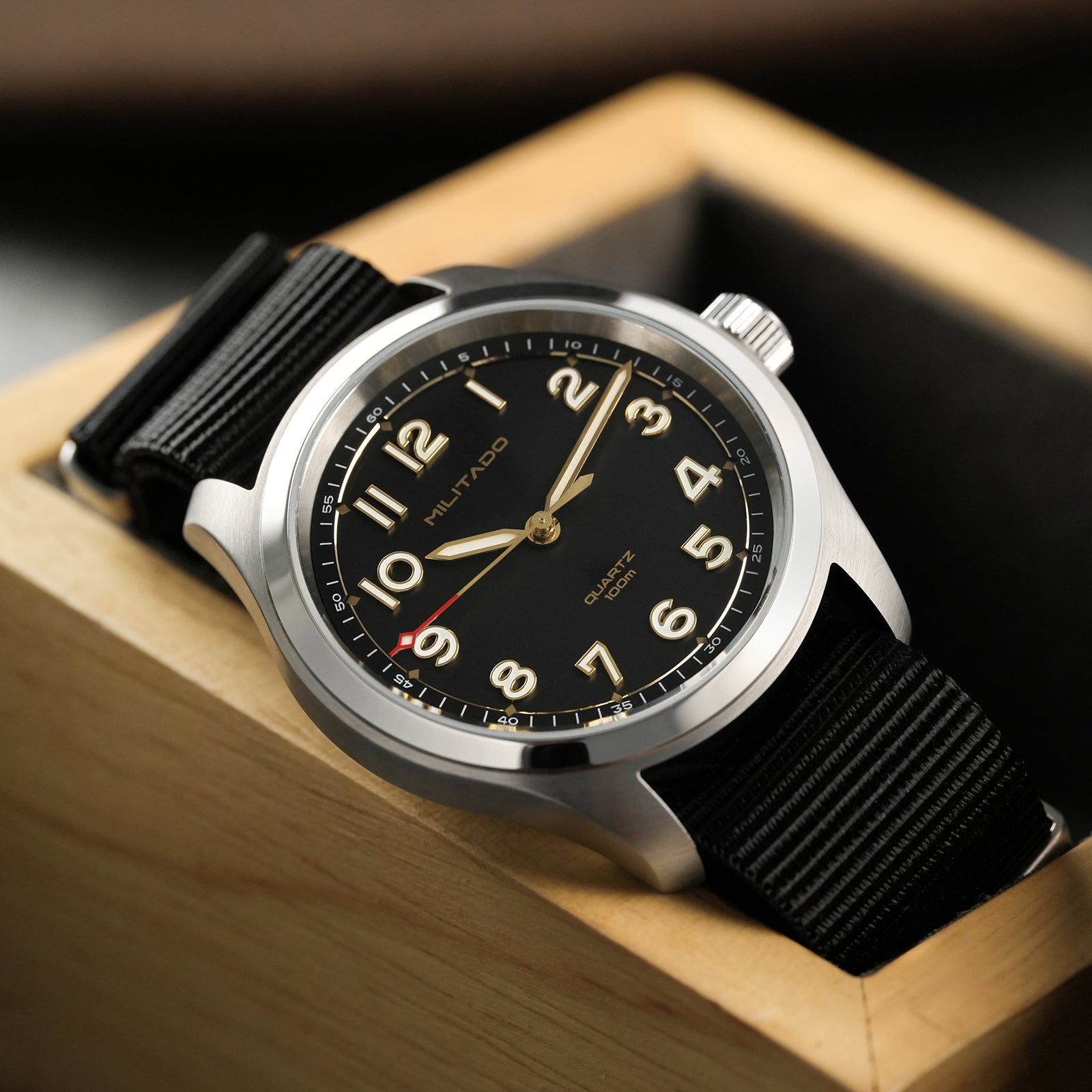 💥Mid-Year Sale💥Militado 38mm Military Watch Vintage Field Watch 369 Dial ML08