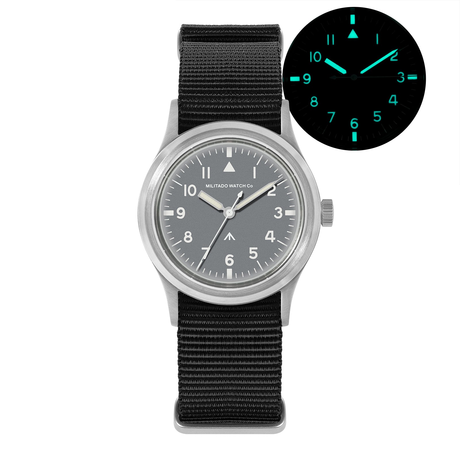☆Flash SALE☆ Militado 36mm Retro Military Watch Super 2035 Movt
