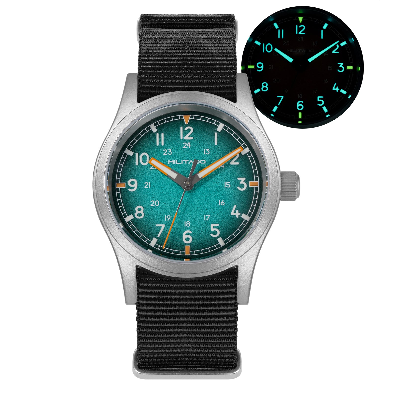 💥New Released💥Militado 38mm Military Watch VH31 Sweeping Hand Movt Watch ML24