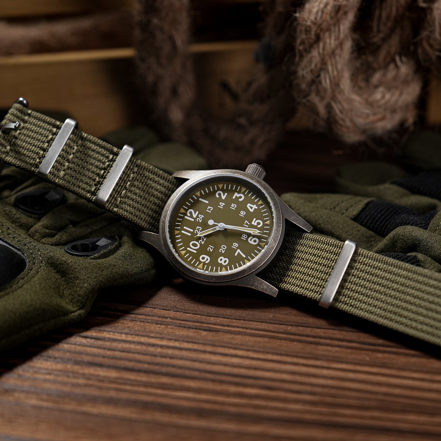 ★SuperOfertas ★Militado 38mm Reloj militar de campo con cristal de zafiro ML05