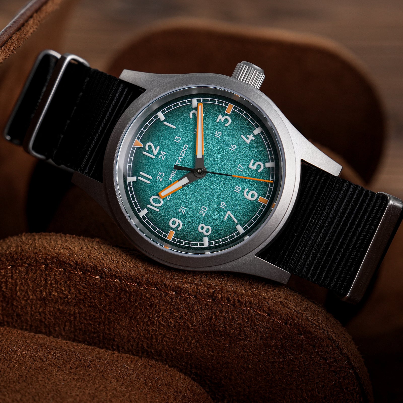 💥New Released💥Militado 38mm Military Watch VH31 Sweeping Hand Movt Watch ML24