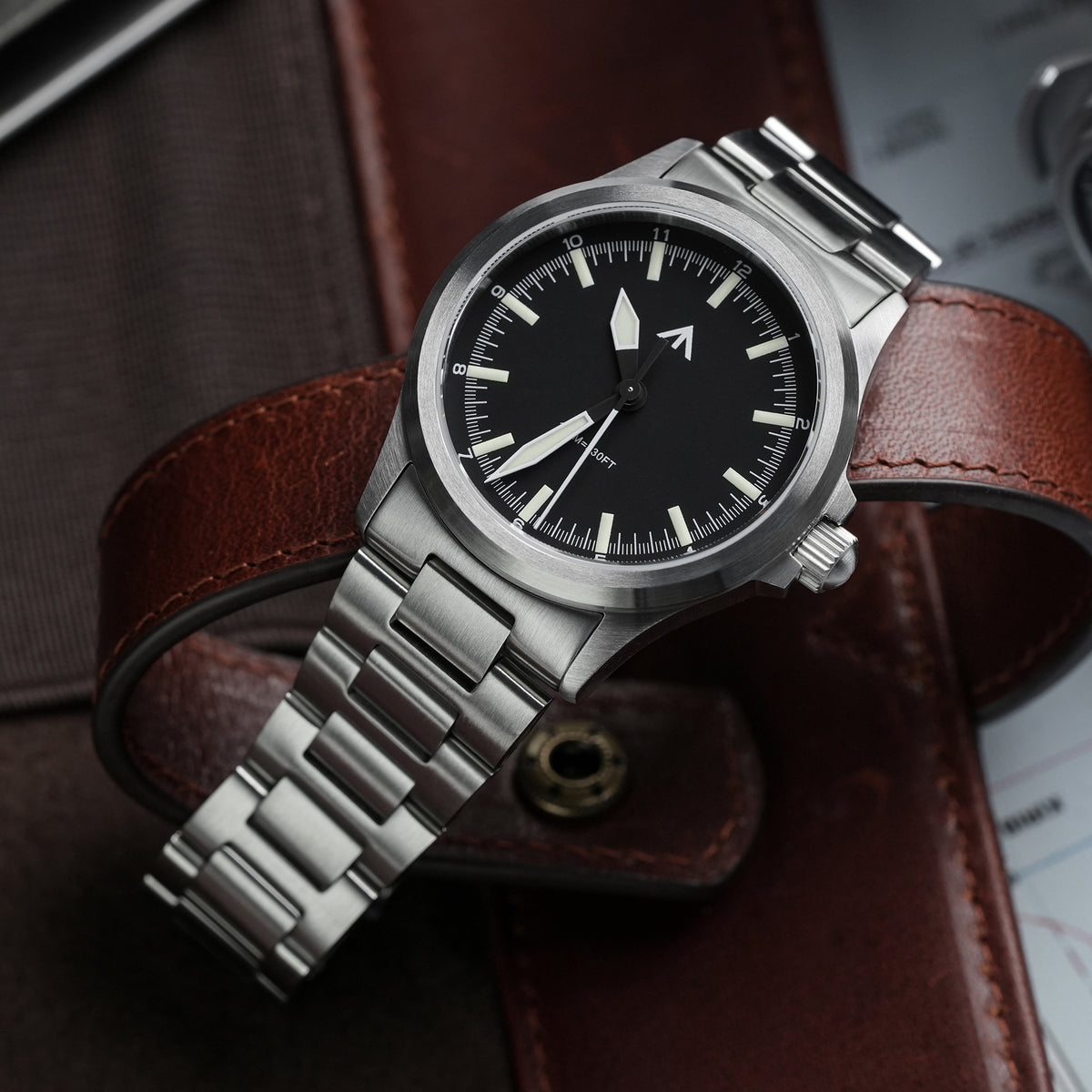 Militado 36mm Field Watch VH31 Sweeping Movt Men Watch ML18