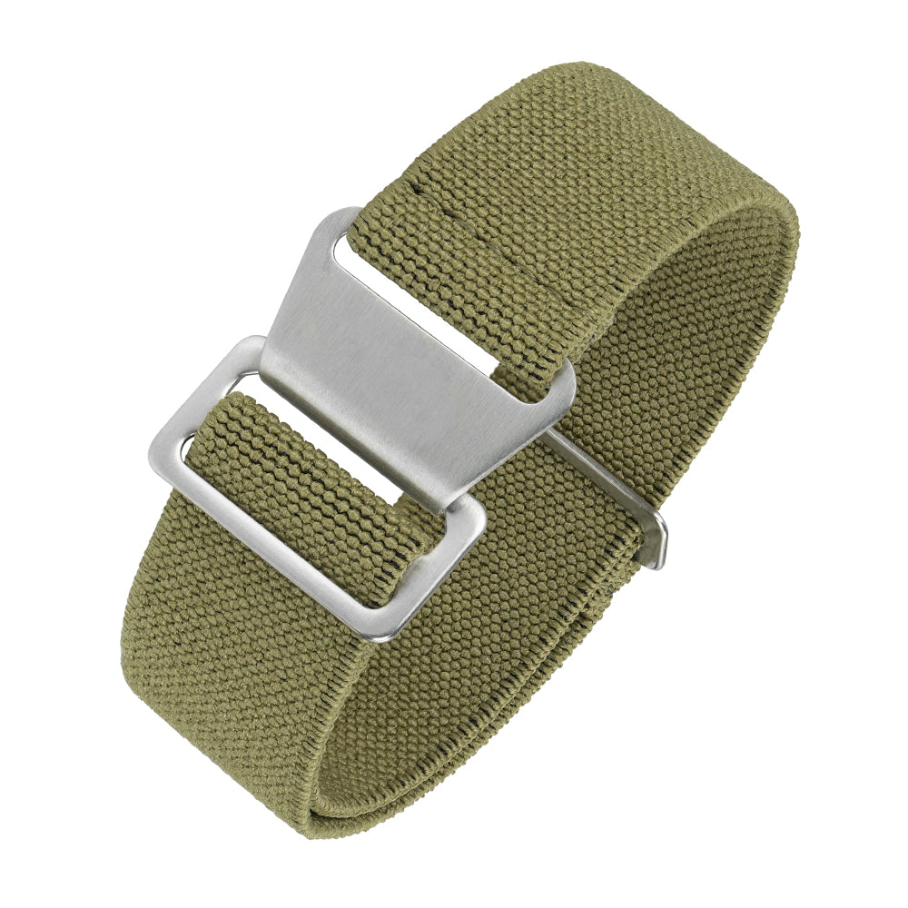 Correa de reloj de nailon y lona con detalles de cuero de 20 mm/22 mm