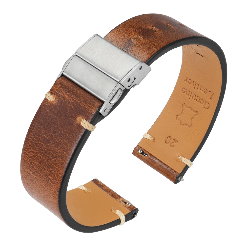 Vintage Oil Wax Leather Watch Band 20mm 22mm