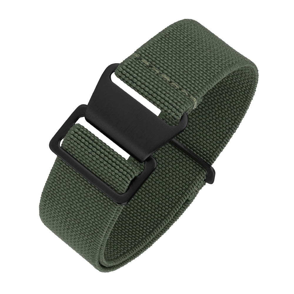 Correa de reloj de nailon y lona con detalles de cuero de 20 mm/22 mm