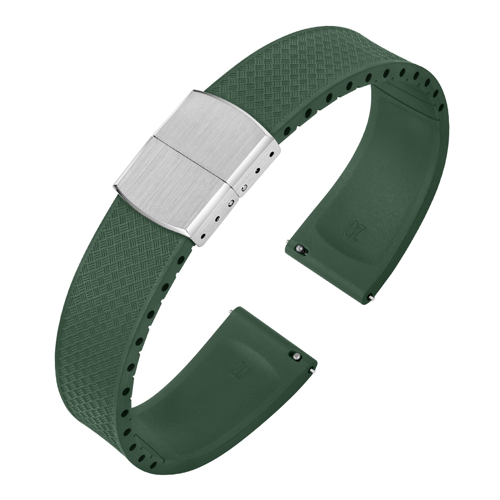 Premium-Grade FKM Rubber Watchband Cut-To-Size Rubber Strap 20mm 22mm