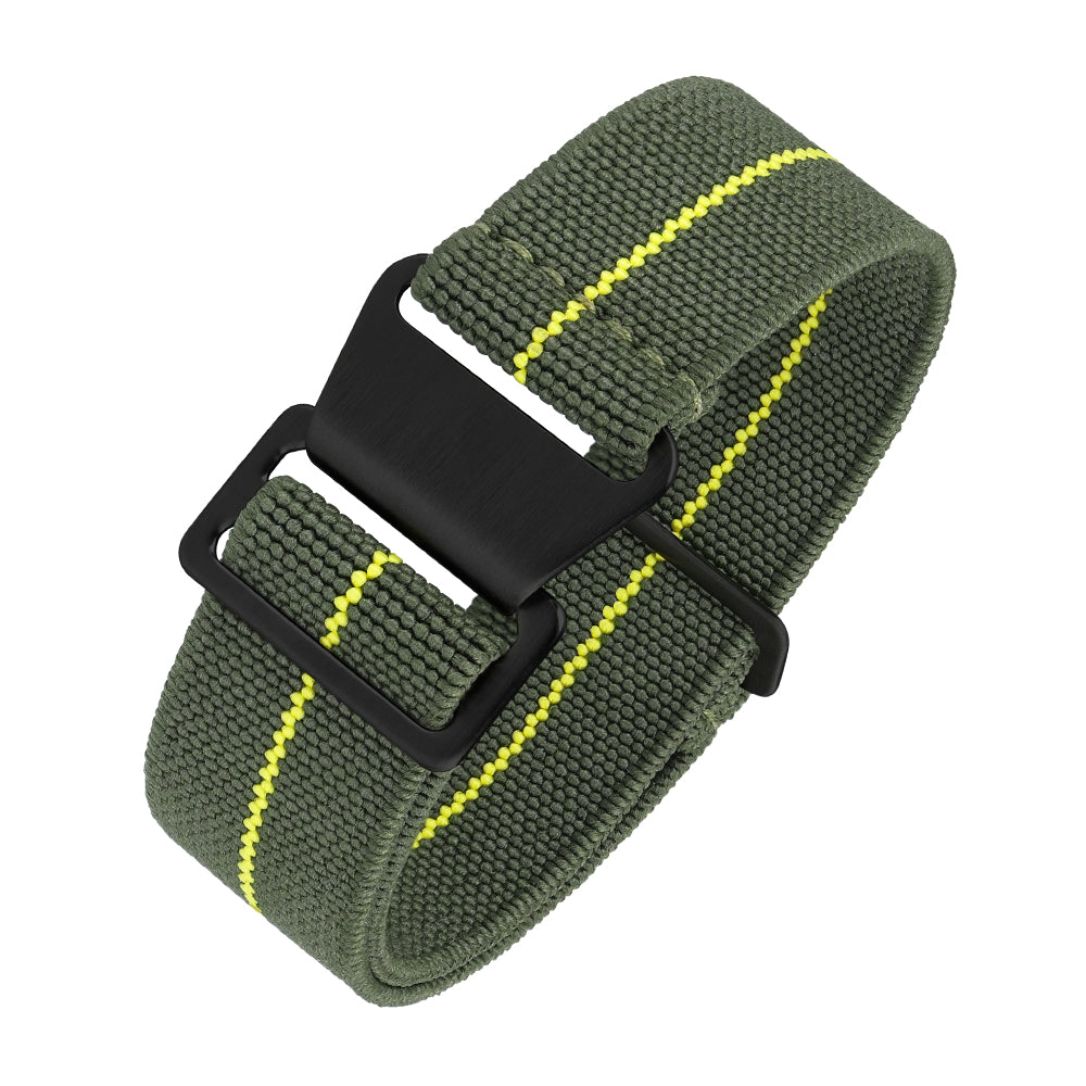 Correa de reloj de nailon y lona con detalles de cuero de 20 mm/22 mm