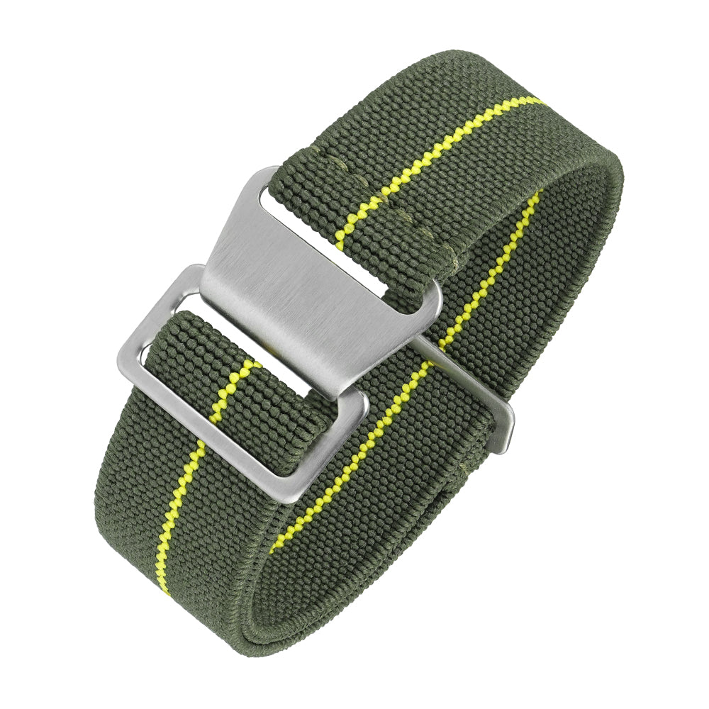Correa de reloj de nailon y lona con detalles de cuero de 20 mm/22 mm