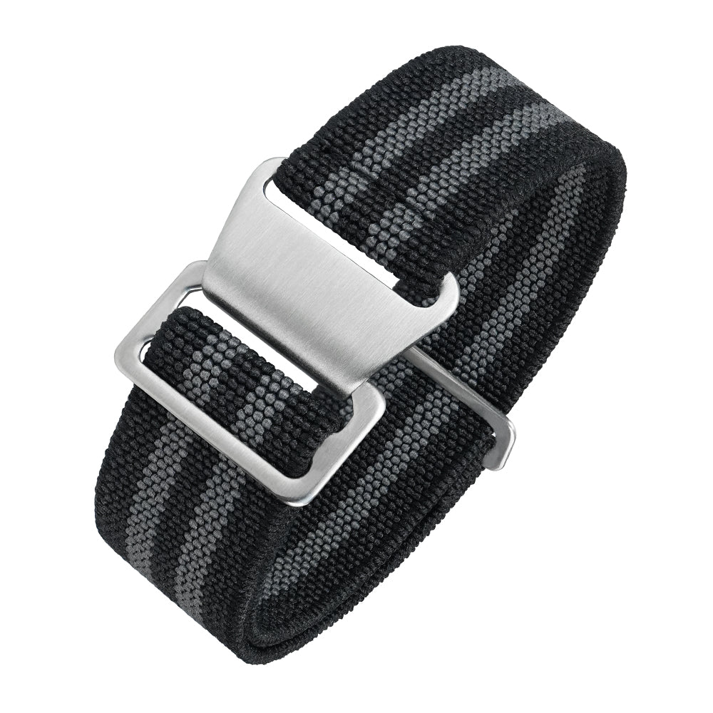 Correa de reloj de nailon y lona con detalles de cuero de 20 mm/22 mm