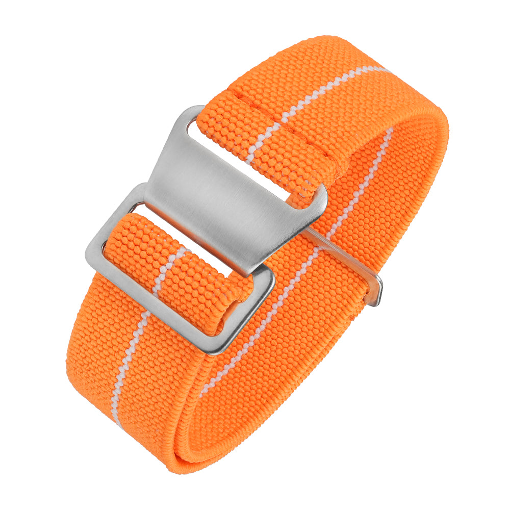 Correa de reloj de nailon y lona con detalles de cuero de 20 mm/22 mm
