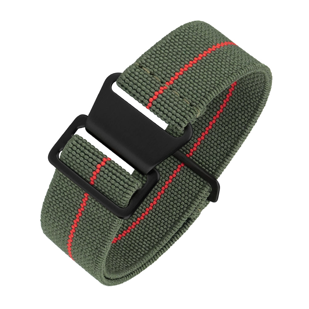 Correa de reloj de nailon y lona con detalles de cuero de 20 mm/22 mm