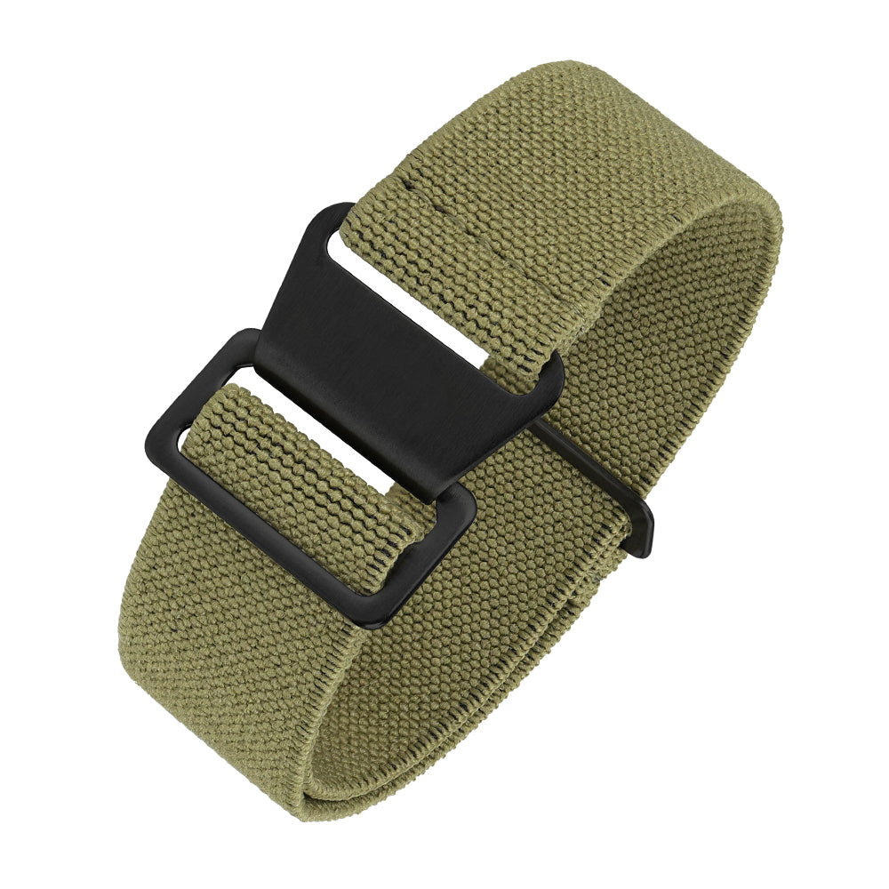 Correa de reloj de nailon y lona con detalles de cuero de 20 mm/22 mm