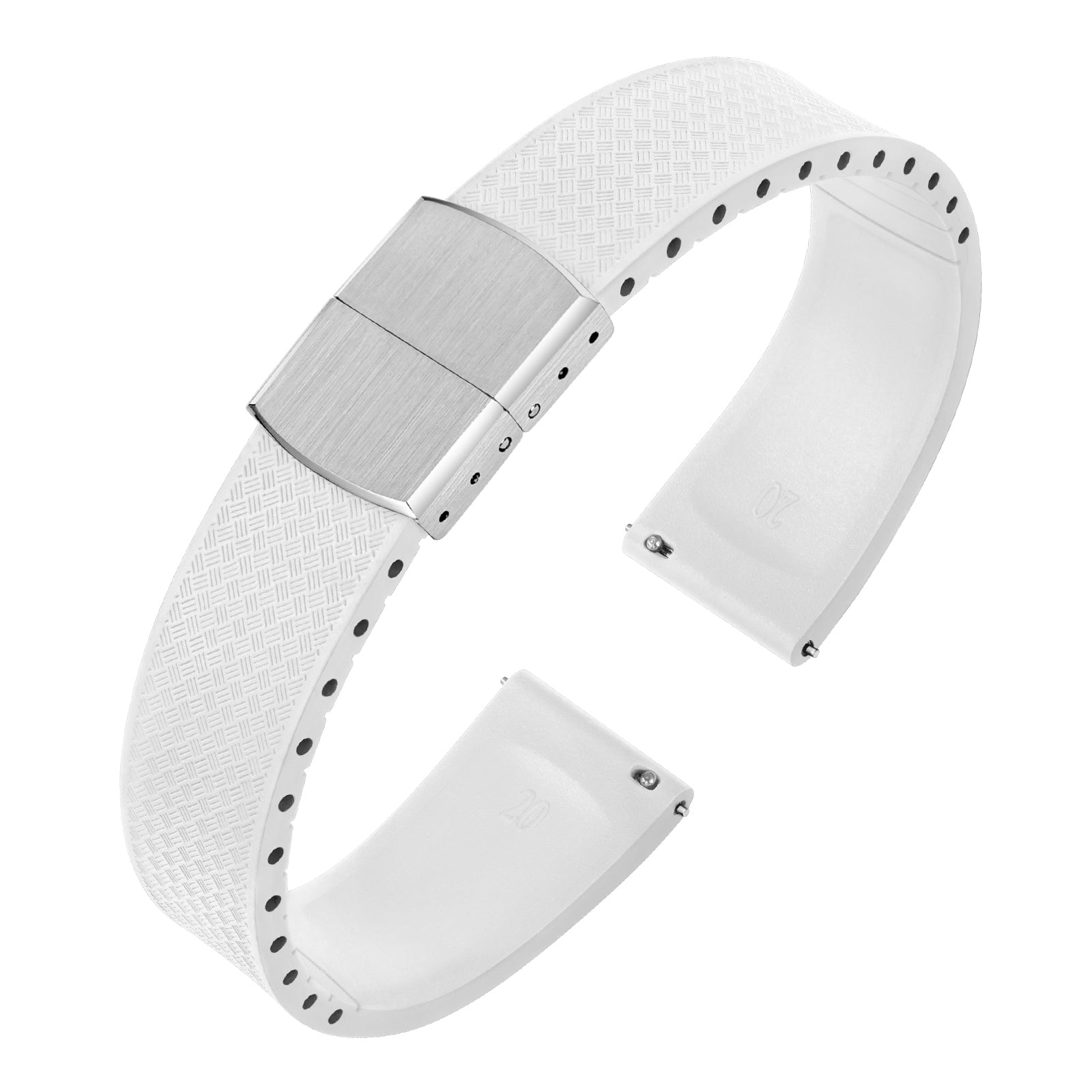 Premium-Grade FKM Rubber Watchband Cut-To-Size Rubber Strap 20mm 22mm