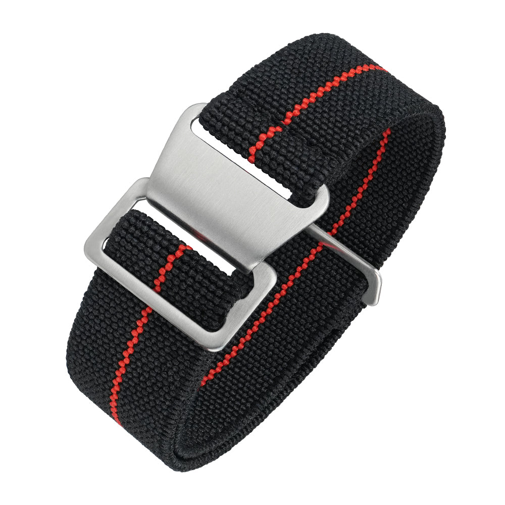Correa de reloj de nailon y lona con detalles de cuero de 20 mm/22 mm