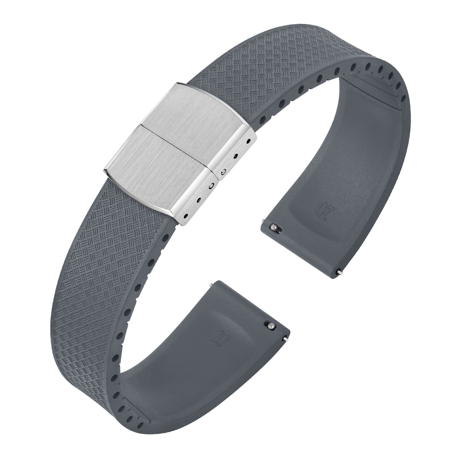 Premium-Grade FKM Rubber Watchband Cut-To-Size Rubber Strap 20mm 22mm
