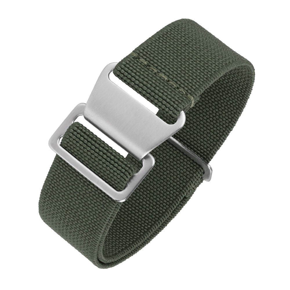Correa de reloj de nailon y lona con detalles de cuero de 20 mm/22 mm