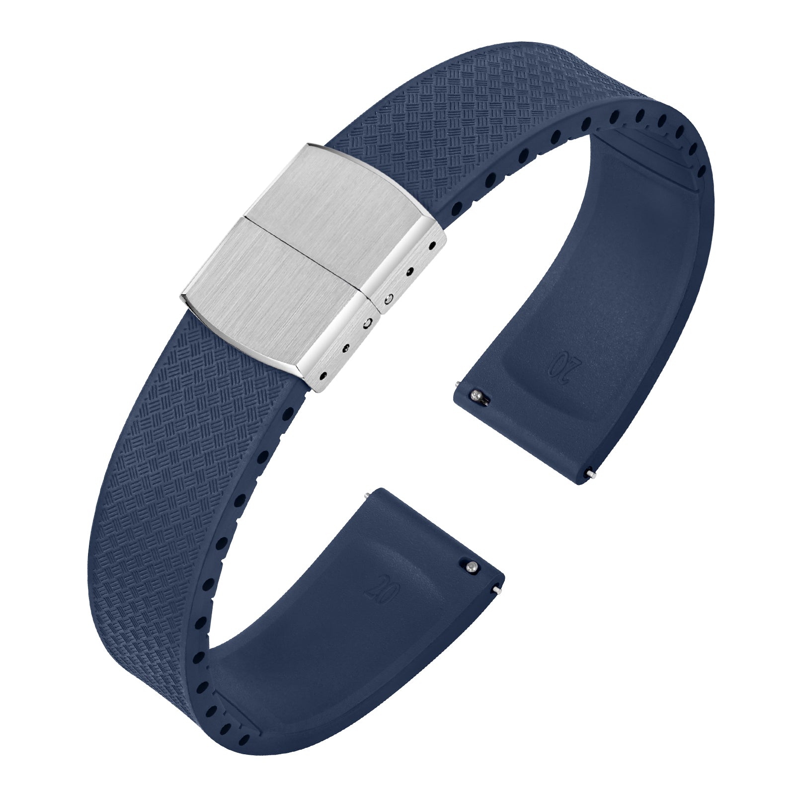 Premium-Grade FKM Rubber Watchband Cut-To-Size Rubber Strap 20mm 22mm