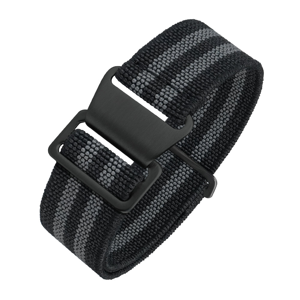 Correa de reloj de nailon y lona con detalles de cuero de 20 mm/22 mm