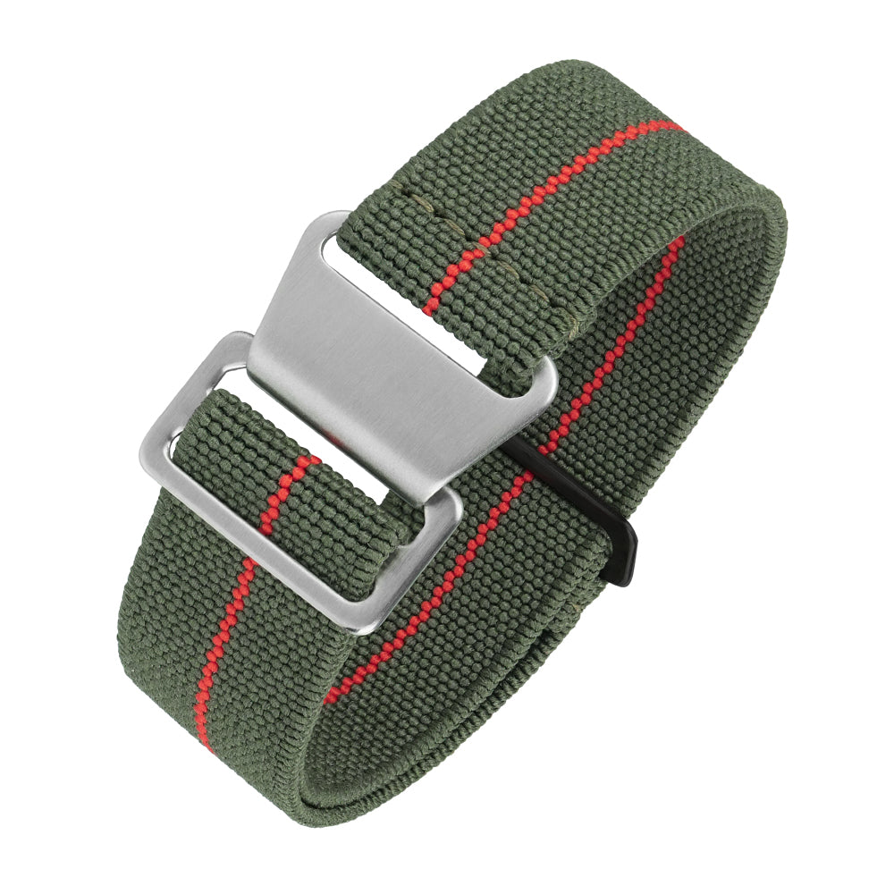 Correa de reloj de nailon y lona con detalles de cuero de 20 mm/22 mm