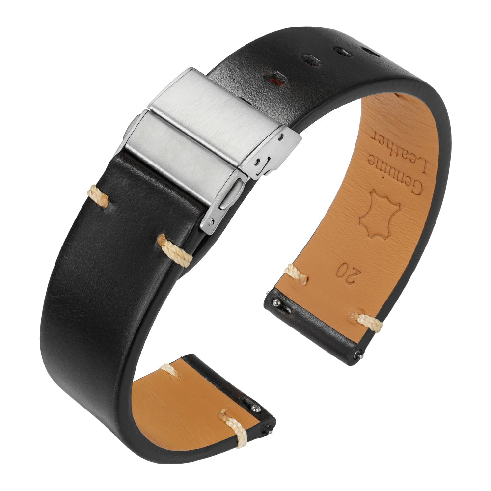 Vintage Oil Wax Leather Watch Band 20mm 22mm