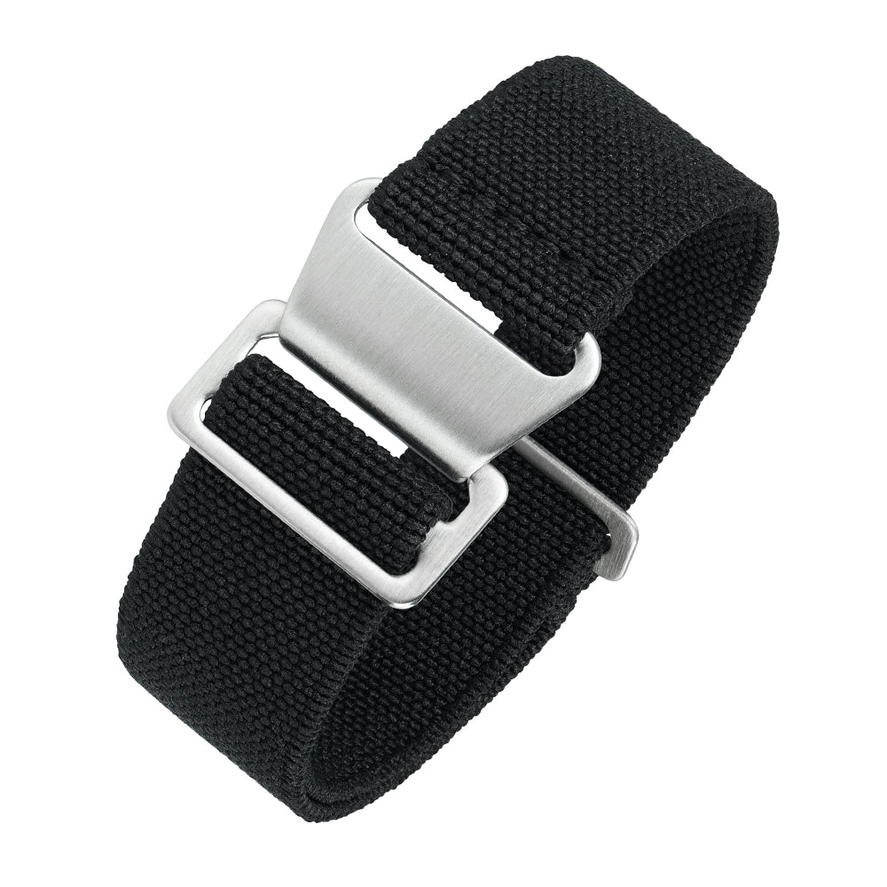 Correa de reloj de nailon y lona con detalles de cuero de 20 mm/22 mm