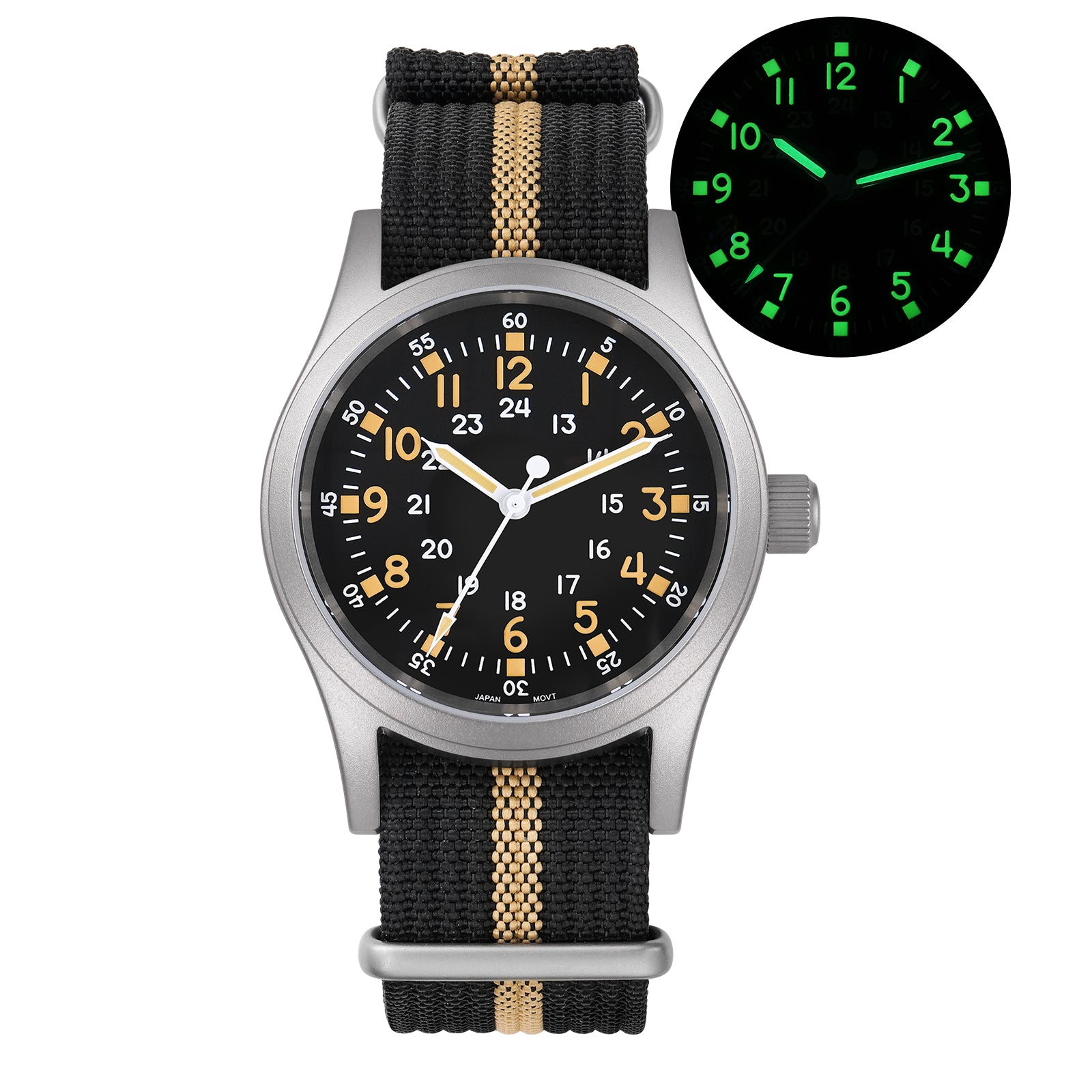 Militado 38mm Field Watch 2035 Movt Military Watch ML05B