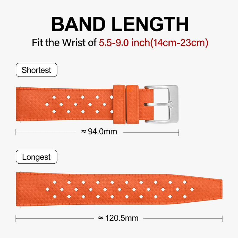 Militado 20mm Fluoro Rubber FKM Watch Strap