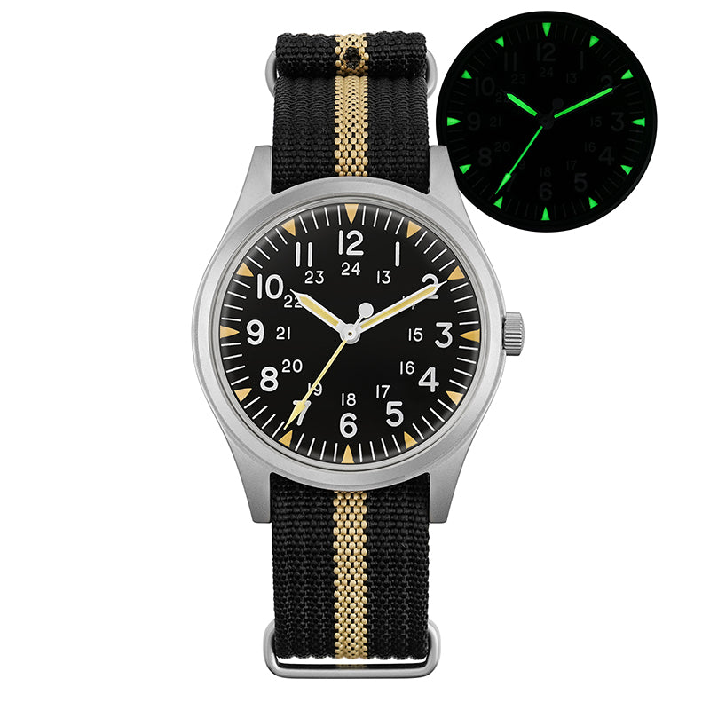 ☆11.11 SALE☆Militado 36mm High Domed VH31 Field Watch ML07
