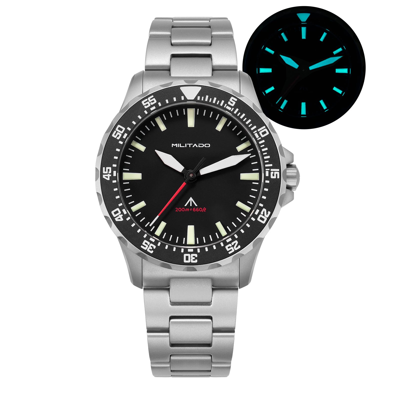 ★Hot Selling★Militado 39mm Dive Watch Sapphire Crystal Military Watch ML16