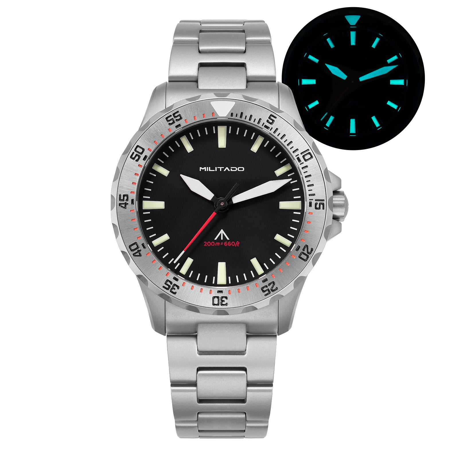 ★Hot Selling★Militado 39mm Dive Watch Sapphire Crystal Military Watch ML16