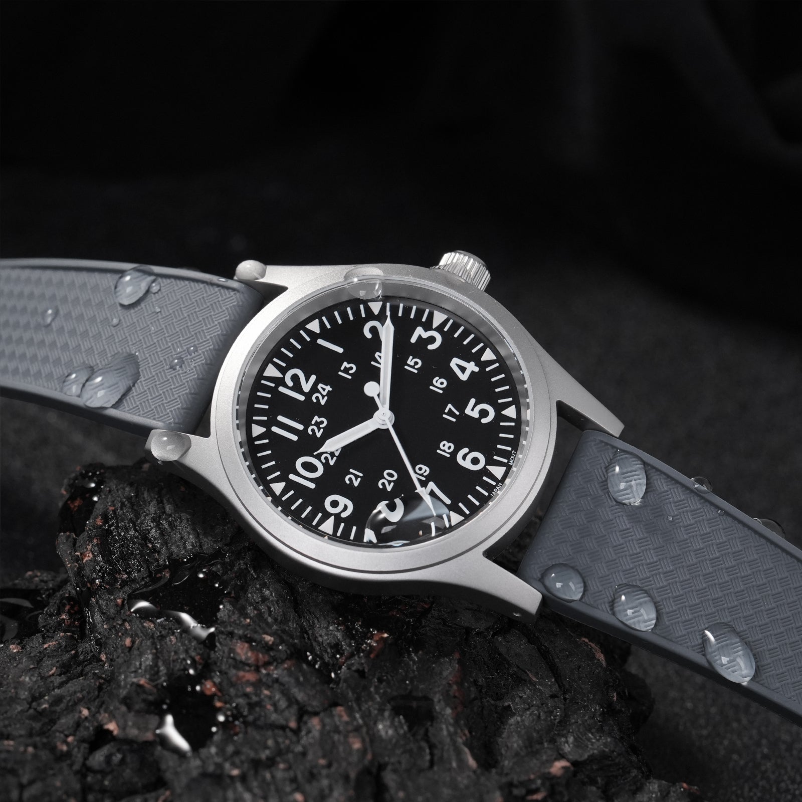 Premium-Grade FKM Rubber Watchband Cut-To-Size Rubber Strap 20mm 22mm