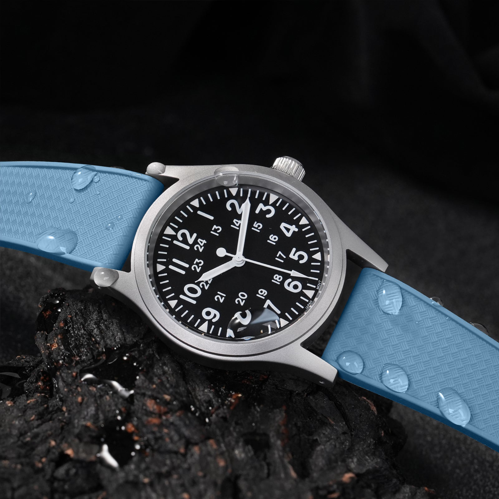 Premium-Grade FKM Rubber Watchband Cut-To-Size Rubber Strap 20mm 22mm