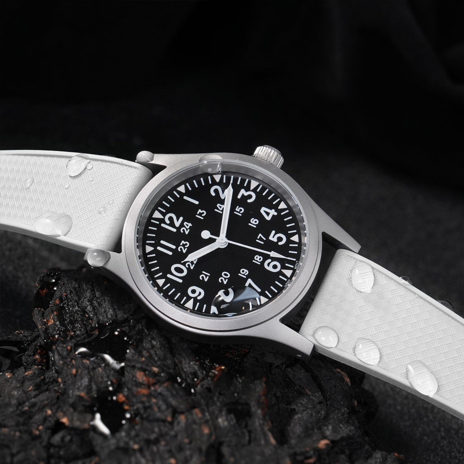 Premium-Grade FKM Rubber Watchband Cut-To-Size Rubber Strap 20mm 22mm