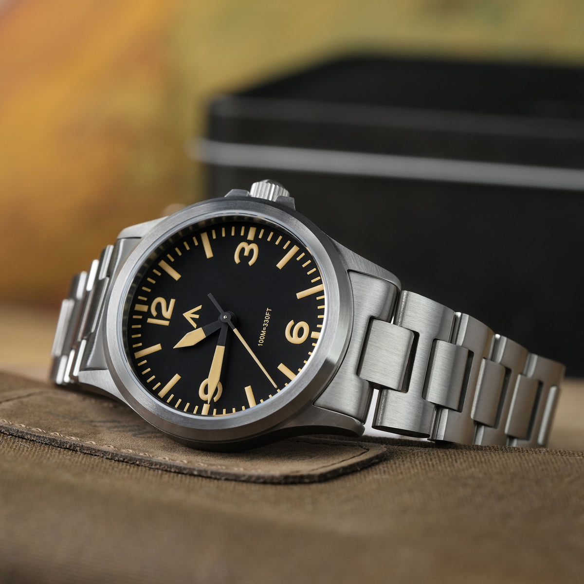 Militado 36mm Field Watch VH31 Sweeping Movt Men Watch ML18