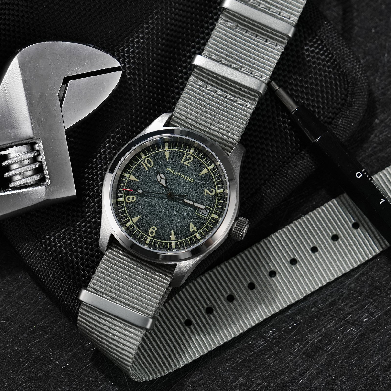 ★11.11 Sale★Militado 38mm Military Watch Vintage Field Watch 369 Dial ML08