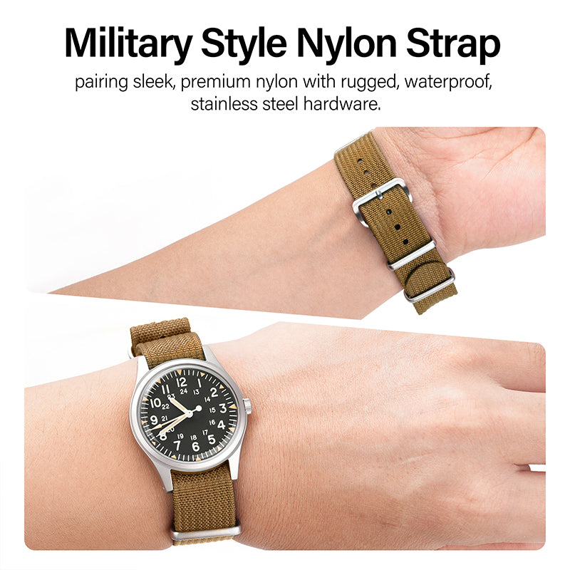 High Quality Nylon Watch Band Sandblast Buckle 19mm