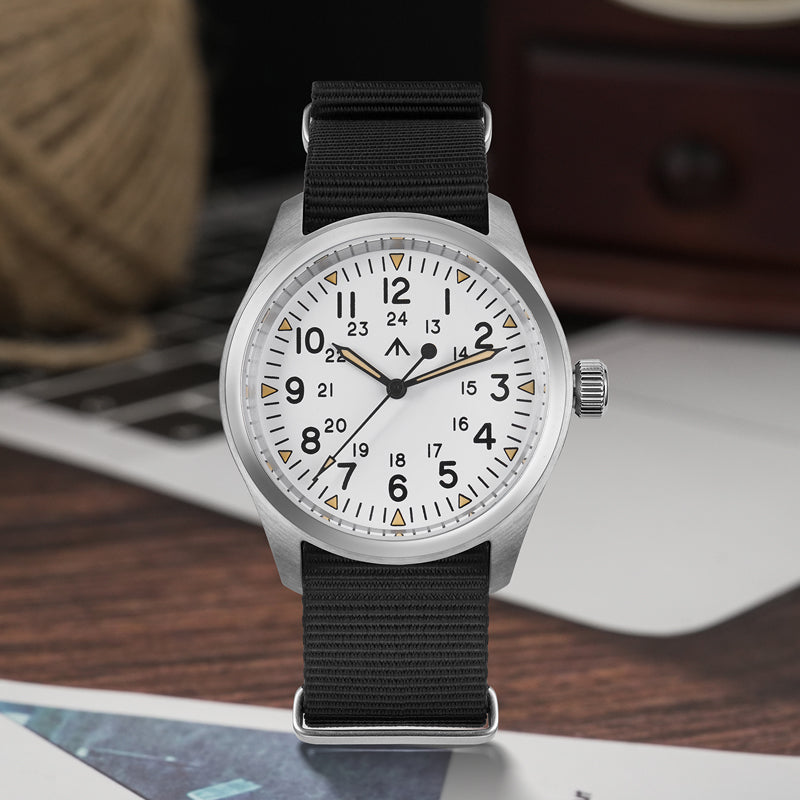 ★Flash Sale★Militado 38mm Military Watch Vintage Field Watch ML08