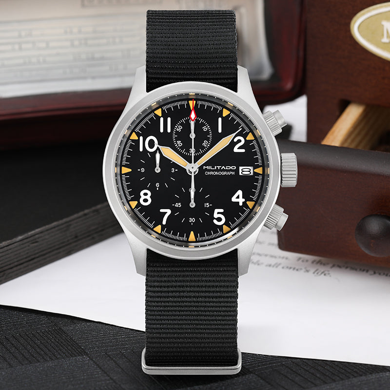 Militado 39mm Retro VK67 Quartz Chronograph Watch ML1868